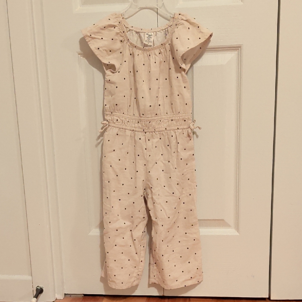 2/15$ Kids Cream Polka Dot Jumpsuit